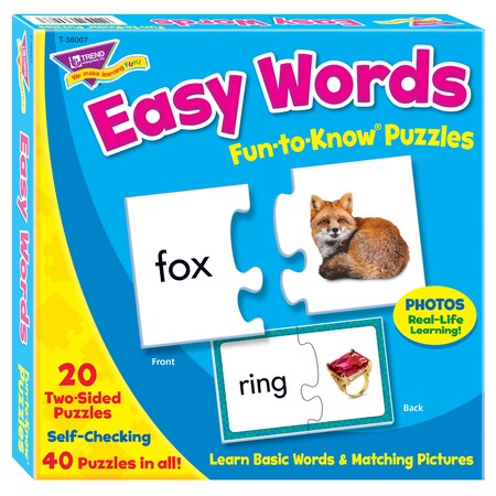 Trend Enterprises Easy Words Fun-to-Know Puzzles T36007